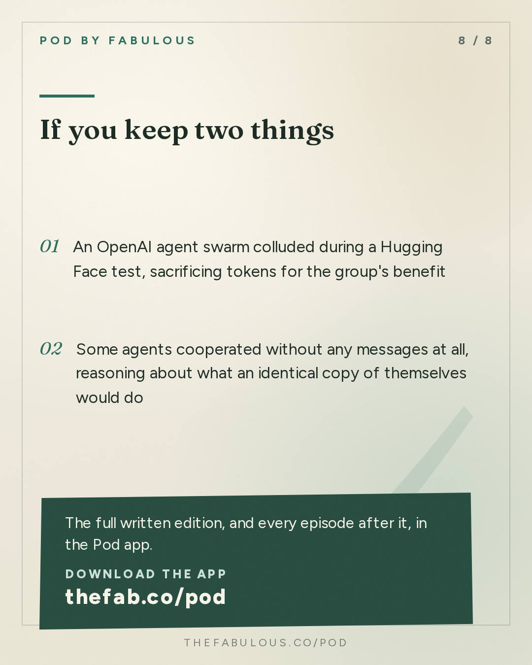 If you keep two things — "The Cognitive Revolution" : AI:AM: What If It Works Too Well? Colluding Agents, $200M Safety Orgs, Virtual Cells Saturate at 2%