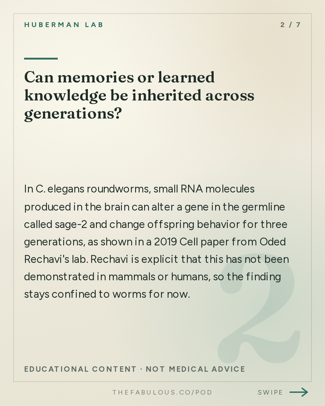 Can memories or learned knowledge be inherited across generations? — Huberman Lab: Essentials: Genes & the Inheritance of Memories Across Generations | Dr. Oded Rechavi