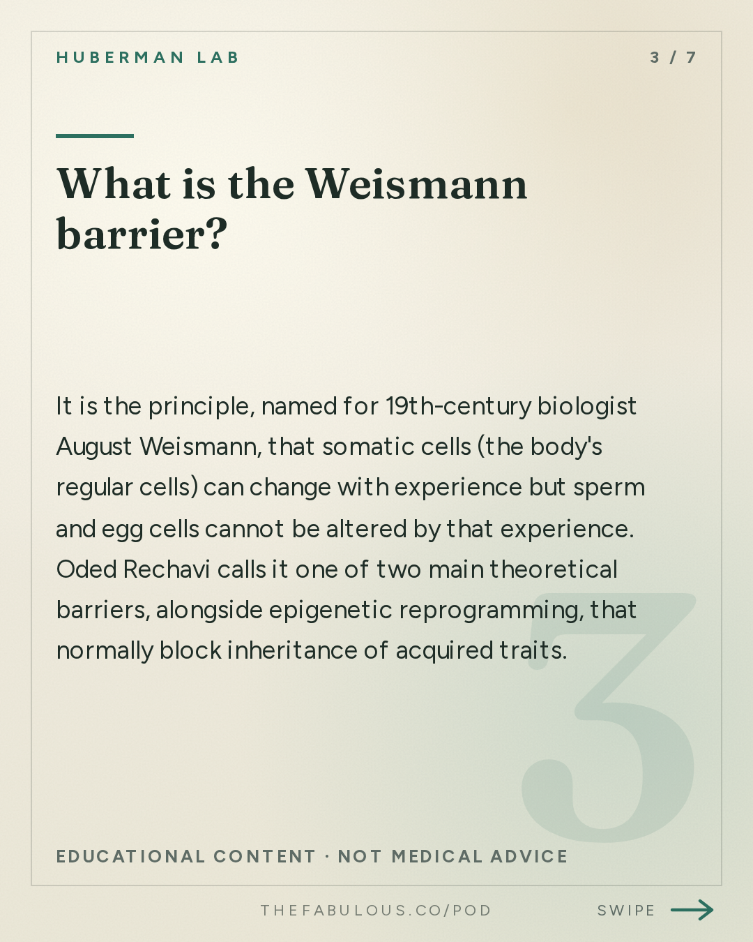 What is the Weismann barrier? — Huberman Lab: Essentials: Genes & the Inheritance of Memories Across Generations | Dr. Oded Rechavi