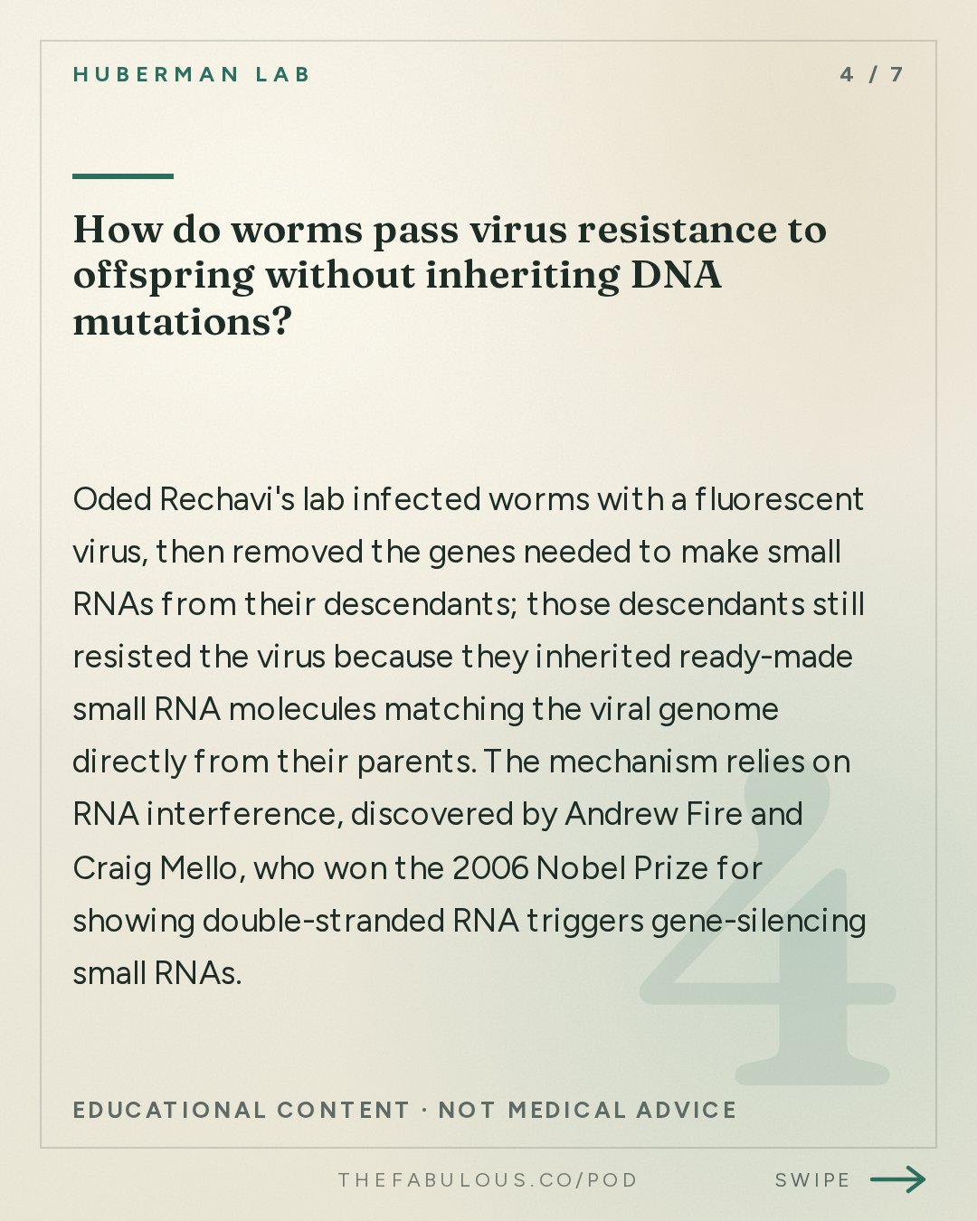 How do worms pass virus resistance to offspring without inheriting DNA mutations? — Huberman Lab: Essentials: Genes & the Inheritance of Memories Across Generations | Dr. Oded Rechavi