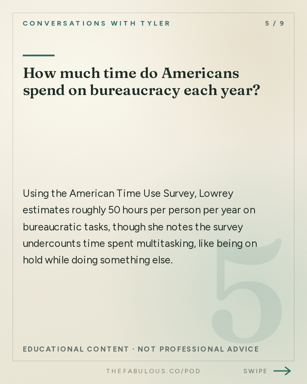 How much time do Americans spend on bureaucracy each year? — Conversations with Tyler: Annie Lowrey on the Time Tax, Fraud, and Rationing by Paperwork