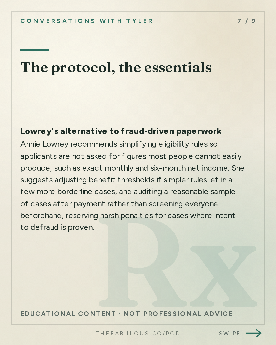 The protocol, the essentials — Conversations with Tyler: Annie Lowrey on the Time Tax, Fraud, and Rationing by Paperwork