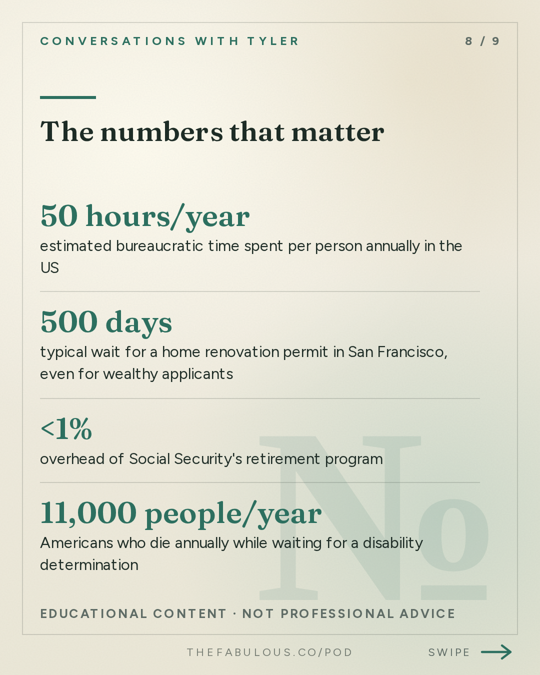 The numbers that matter — Conversations with Tyler: Annie Lowrey on the Time Tax, Fraud, and Rationing by Paperwork