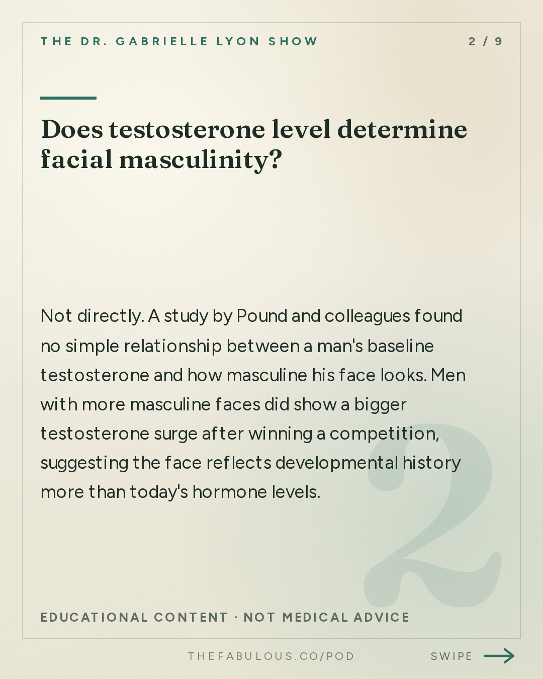 Does testosterone level determine facial masculinity? — The Dr. Gabrielle Lyon Show: Hormones and Attraction: What We Think We Know vs. What the Science Says