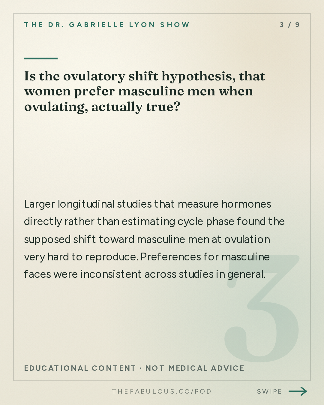Is the ovulatory shift hypothesis, that women prefer masculine men when ovulating, actually true? — The Dr. Gabrielle Lyon Show: Hormones and Attraction: What We Think We Know vs. What the Science Says