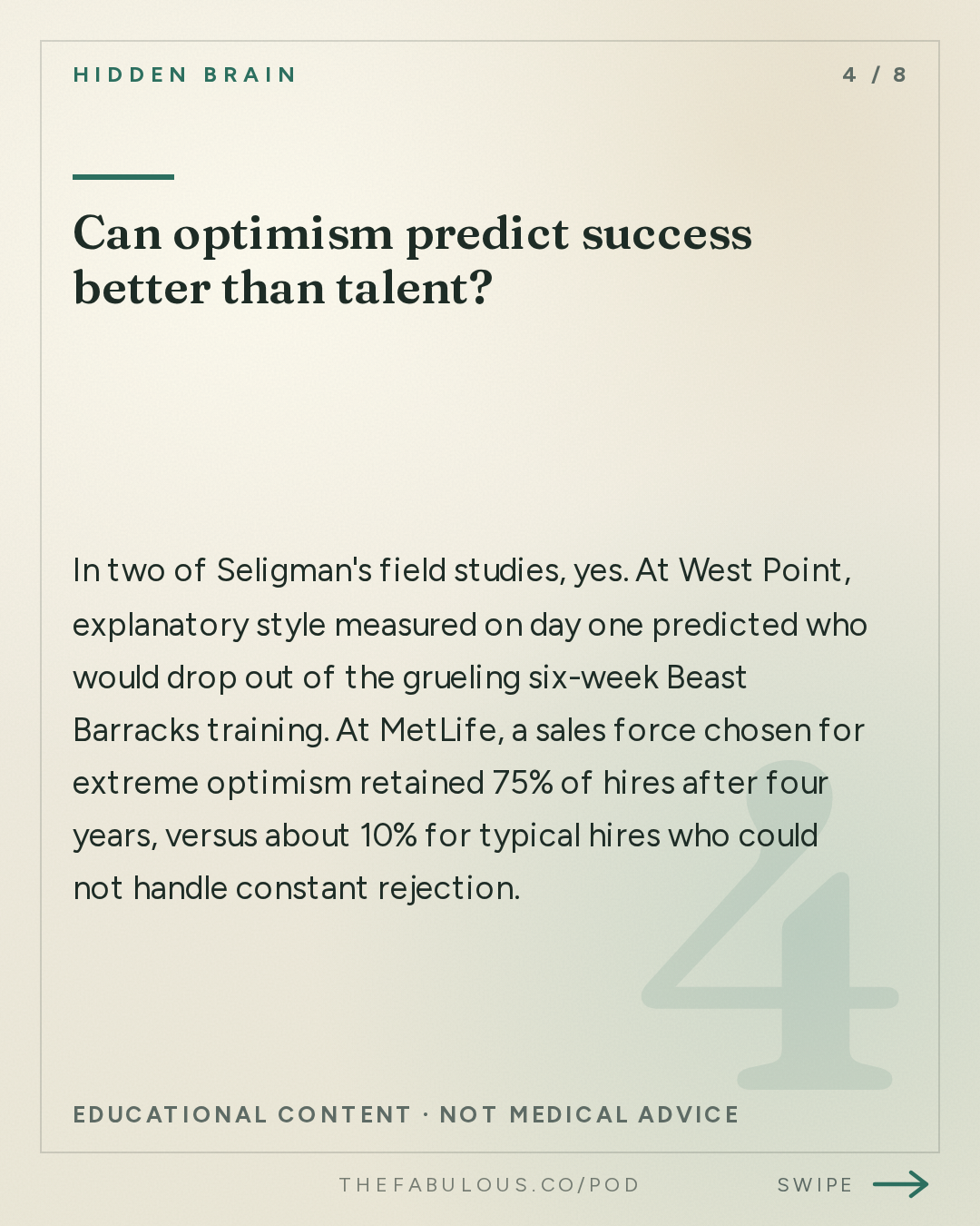 Can optimism predict success better than talent? — Hidden Brain: How to Make a Difference: Part 1