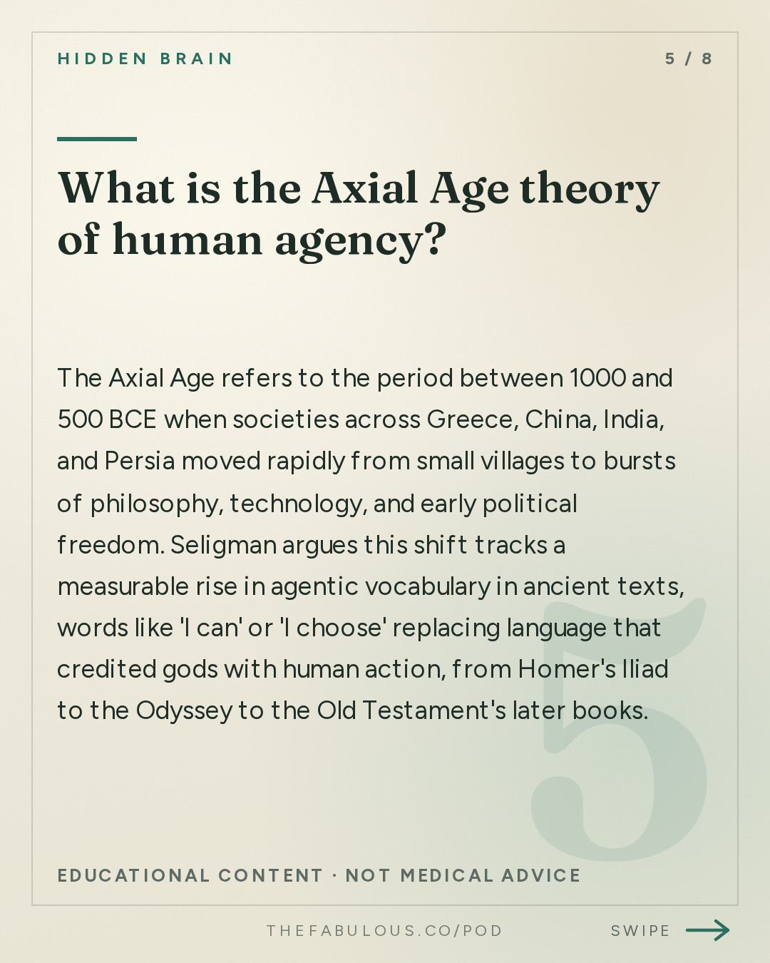 What is the Axial Age theory of human agency? — Hidden Brain: How to Make a Difference: Part 1