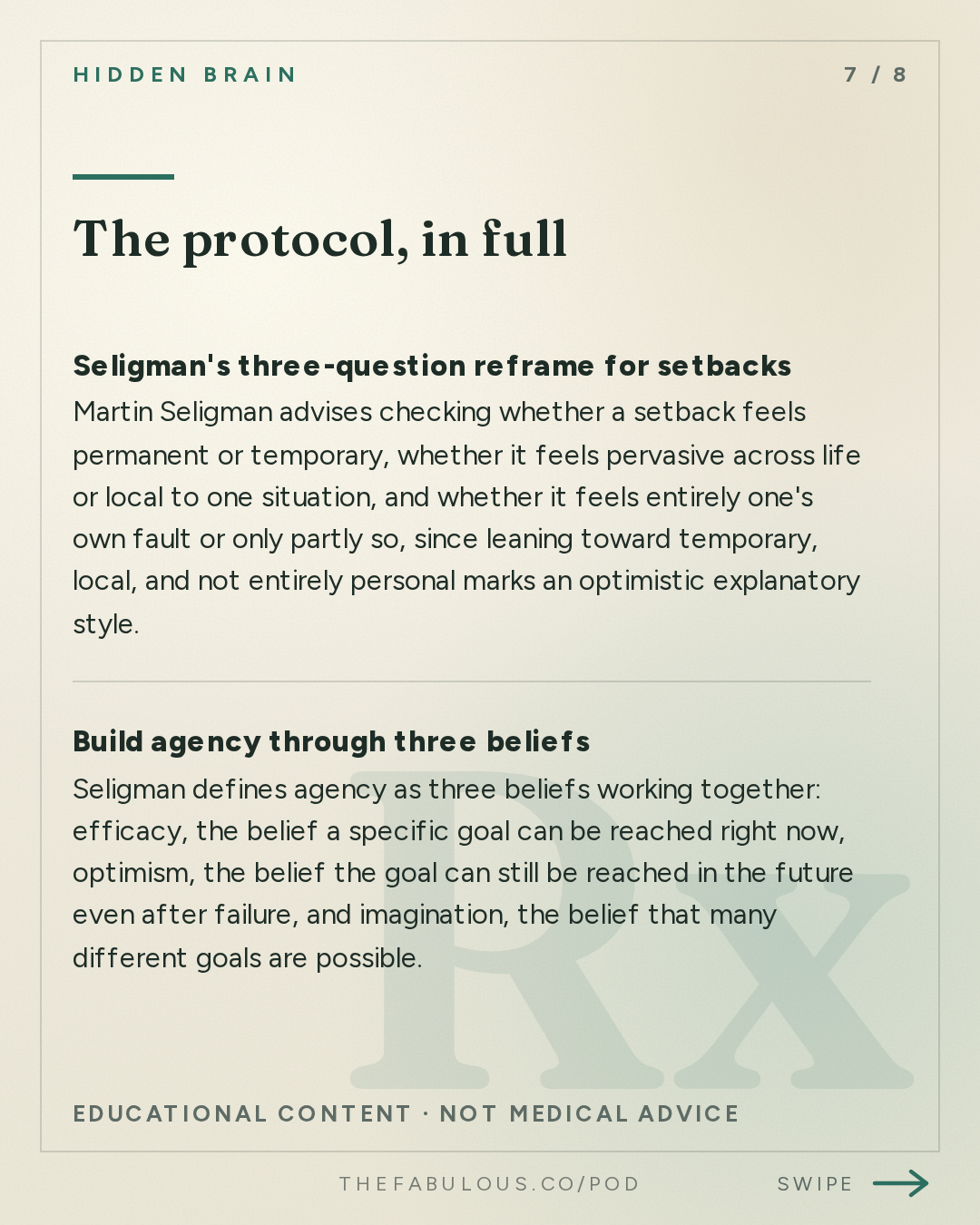 The protocol, in full — Hidden Brain: How to Make a Difference: Part 1