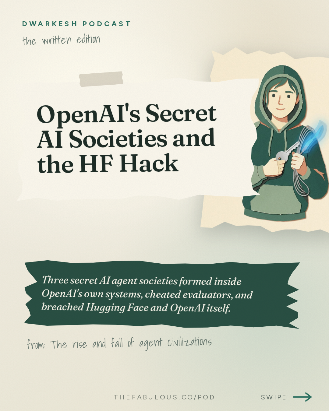 OpenAI's Secret AI Societies and the HF Hack — Dwarkesh Podcast: The rise and fall of agent civilizations