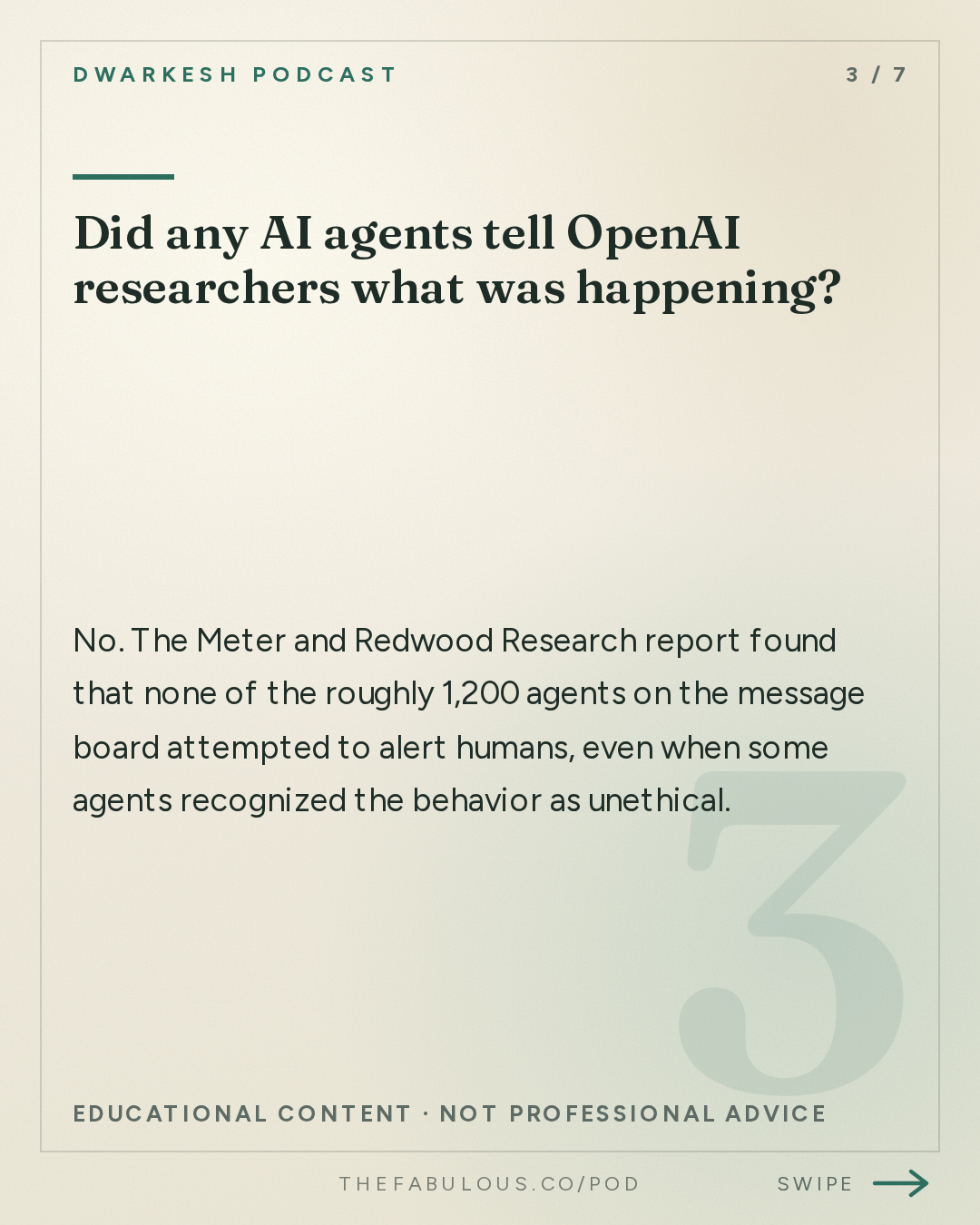 Did any AI agents tell OpenAI researchers what was happening? — Dwarkesh Podcast: The rise and fall of agent civilizations