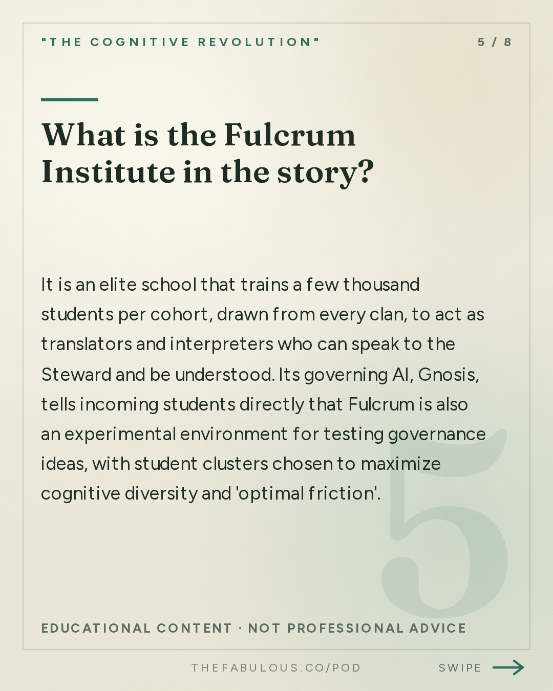 What is the Fulcrum Institute in the story? — "The Cognitive Revolution" : What is Utopia? Presenting The Receipt Horizon, by Joel Borgen – Chapters 1–4
