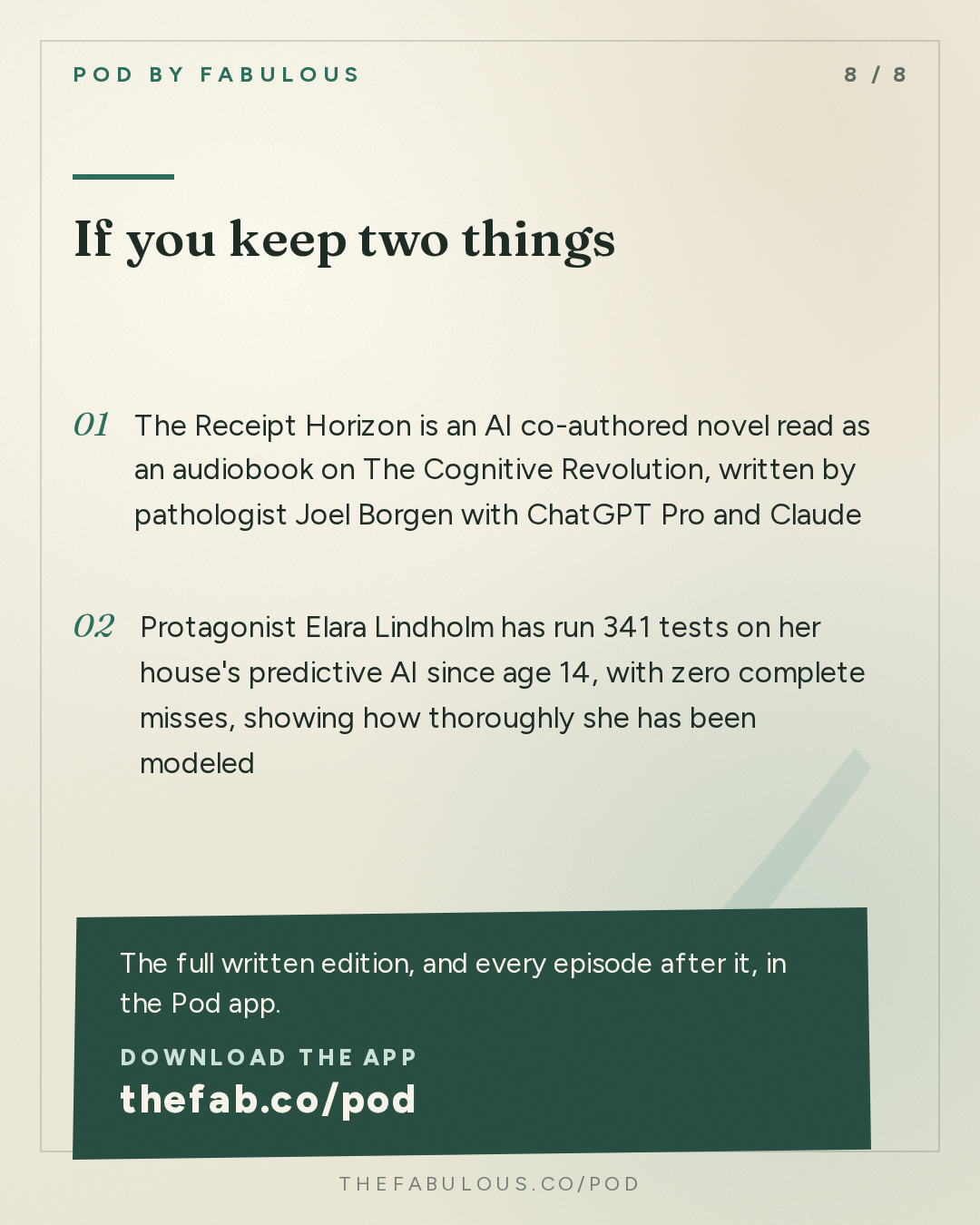 If you keep two things — "The Cognitive Revolution" : What is Utopia?  Presenting The Receipt Horizon, by Joel Borgen – Chapters 1–4