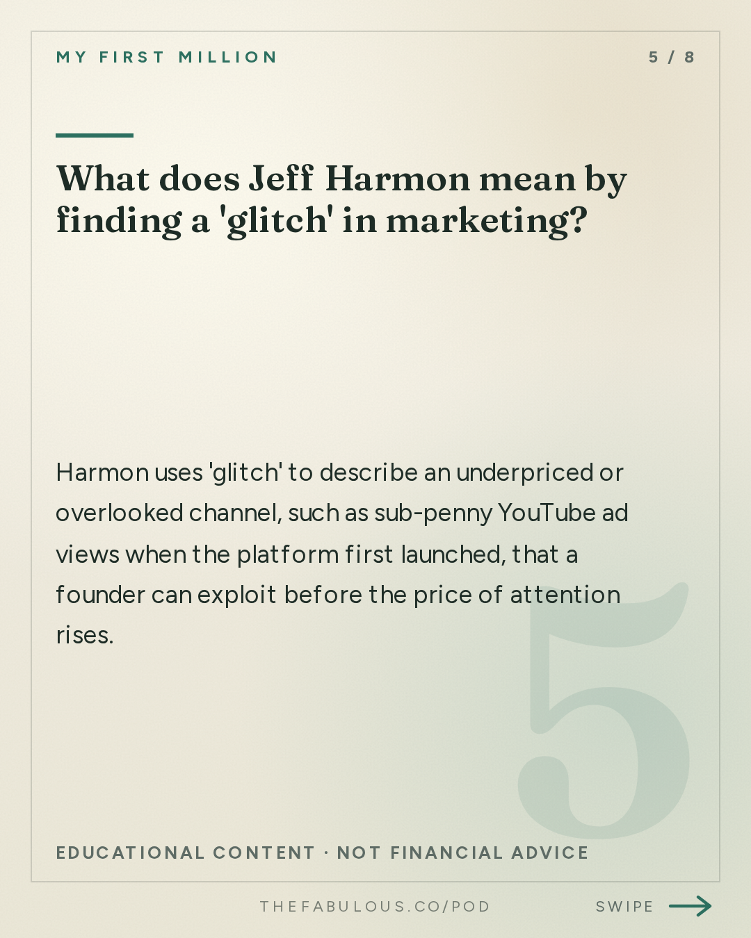 What does Jeff Harmon mean by finding a 'glitch' in marketing? — My First Million: The creative genius behind Squatty Potty & Poo-Pourri reveals his marketing playbook