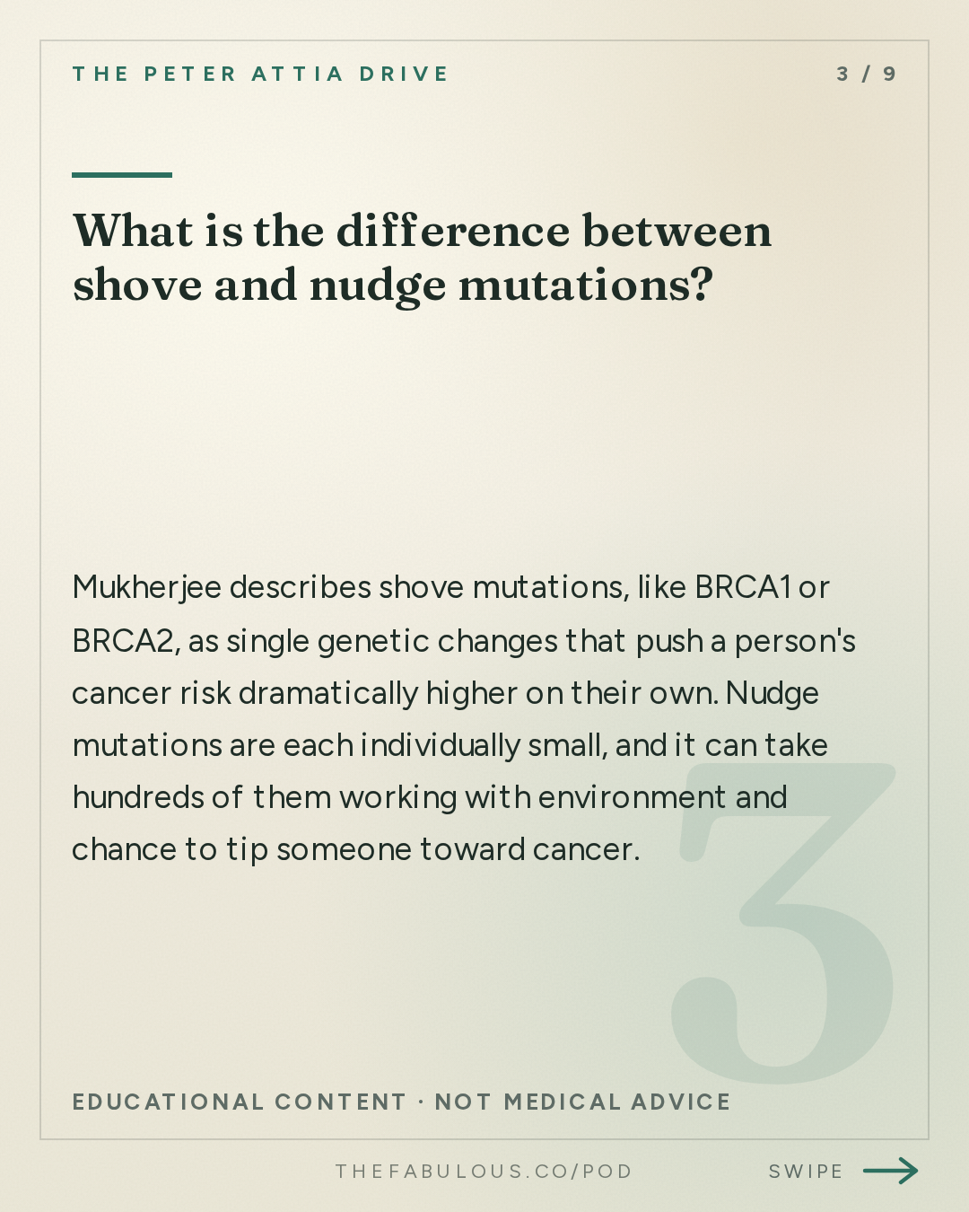 What is the difference between shove and nudge mutations? — The Peter Attia Drive: #412 ‒ The evolving science of cancer: emerging approaches to prevention and early detection, and the advances reshaping treatment | Siddhartha Mukherjee, M.D., Ph.D.