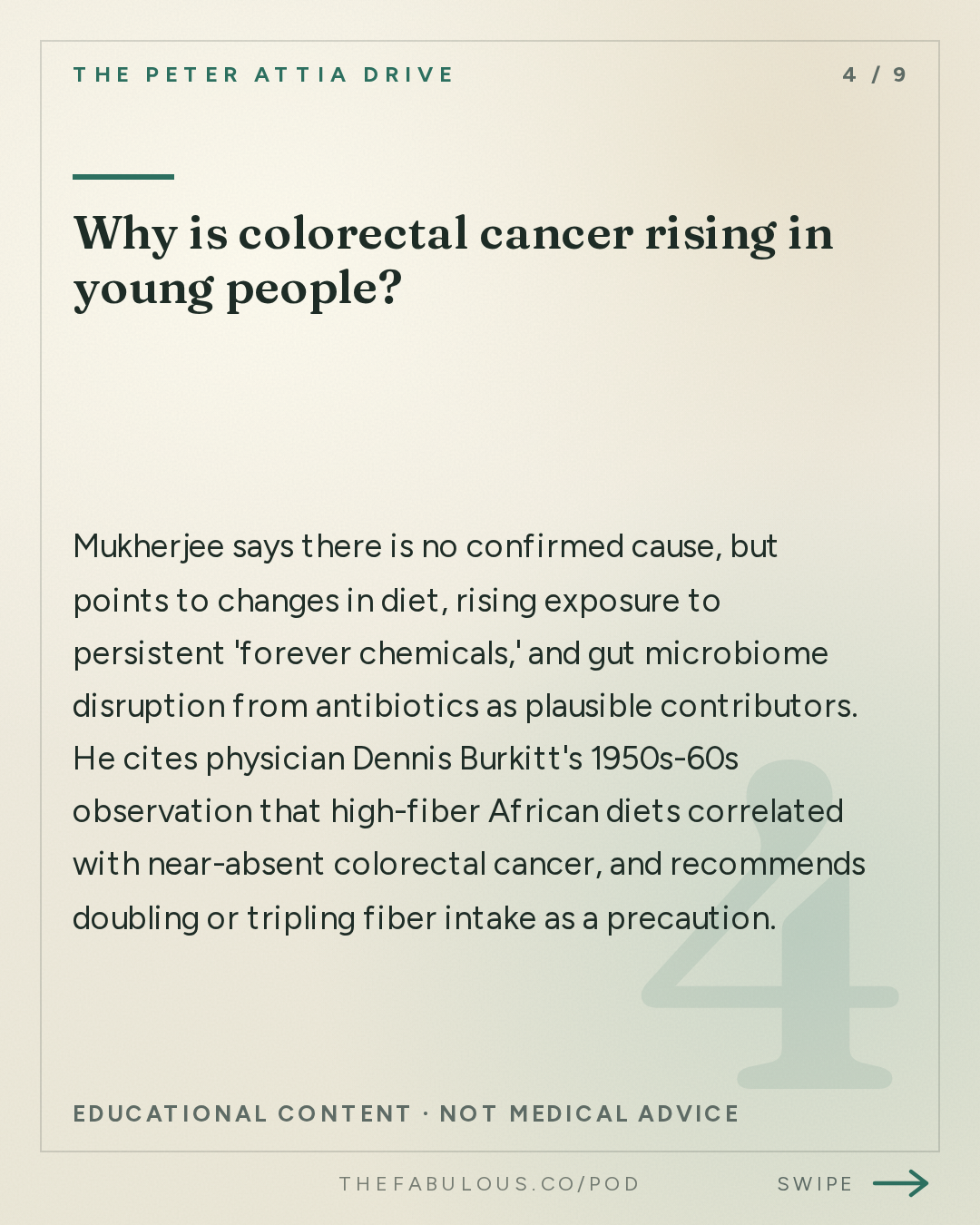 Why is colorectal cancer rising in young people? — The Peter Attia Drive: #412 ‒ The evolving science of cancer: emerging approaches to prevention and early detection, and the advances reshaping treatment | Siddhartha Mukherjee, M.D., Ph.D.