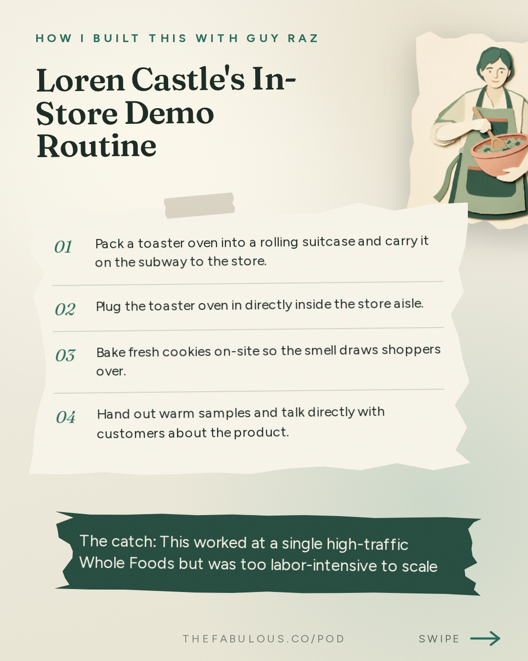 Loren Castle's In-Store Demo Routine — How I Built This with Guy Raz: Sweet Loren’s: Loren Castle. How A Recipe Makeover Built a National Cookie Brand