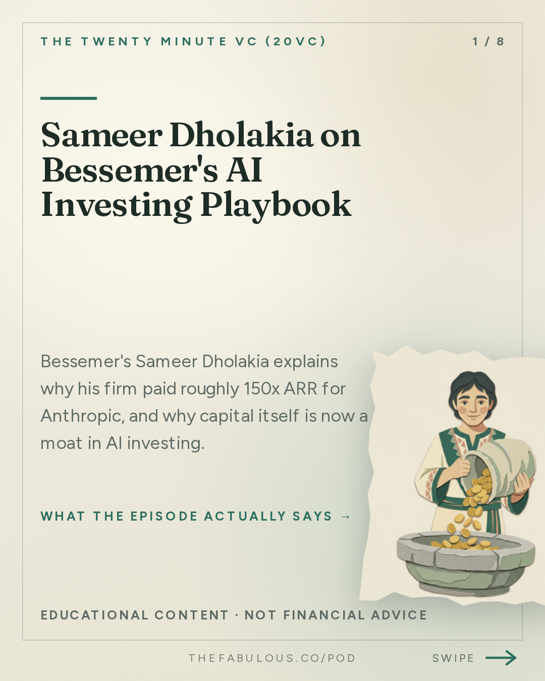 Sameer Dholakia on Bessemer's AI Investing Playbook — The Twenty Minute VC (20VC): Venture Capital | Startup Funding | The Pitch: 20VC: You Need $1BN To Do Seed Today: The Untold Truths of Venture | Who Wins and Who Loses in the Next Decade of VC | Why Margin and Price Matter Less in a World of AI with Sameer Dholakia, Bessemer