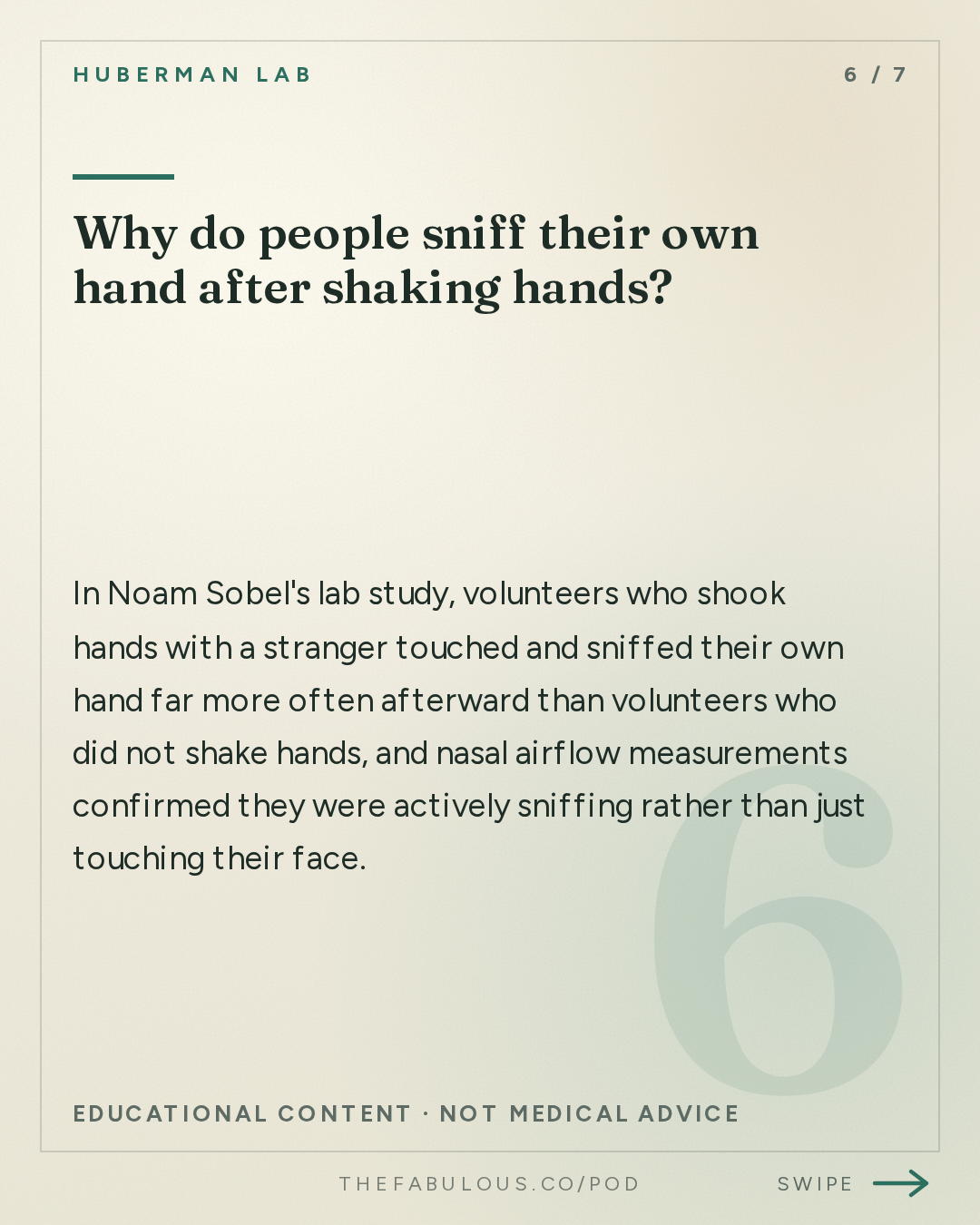 Why do people sniff their own hand after shaking hands? — Huberman Lab: Essentials: How Smells Influence Our Hormones, Health & Behavior | Dr. Noam Sobel