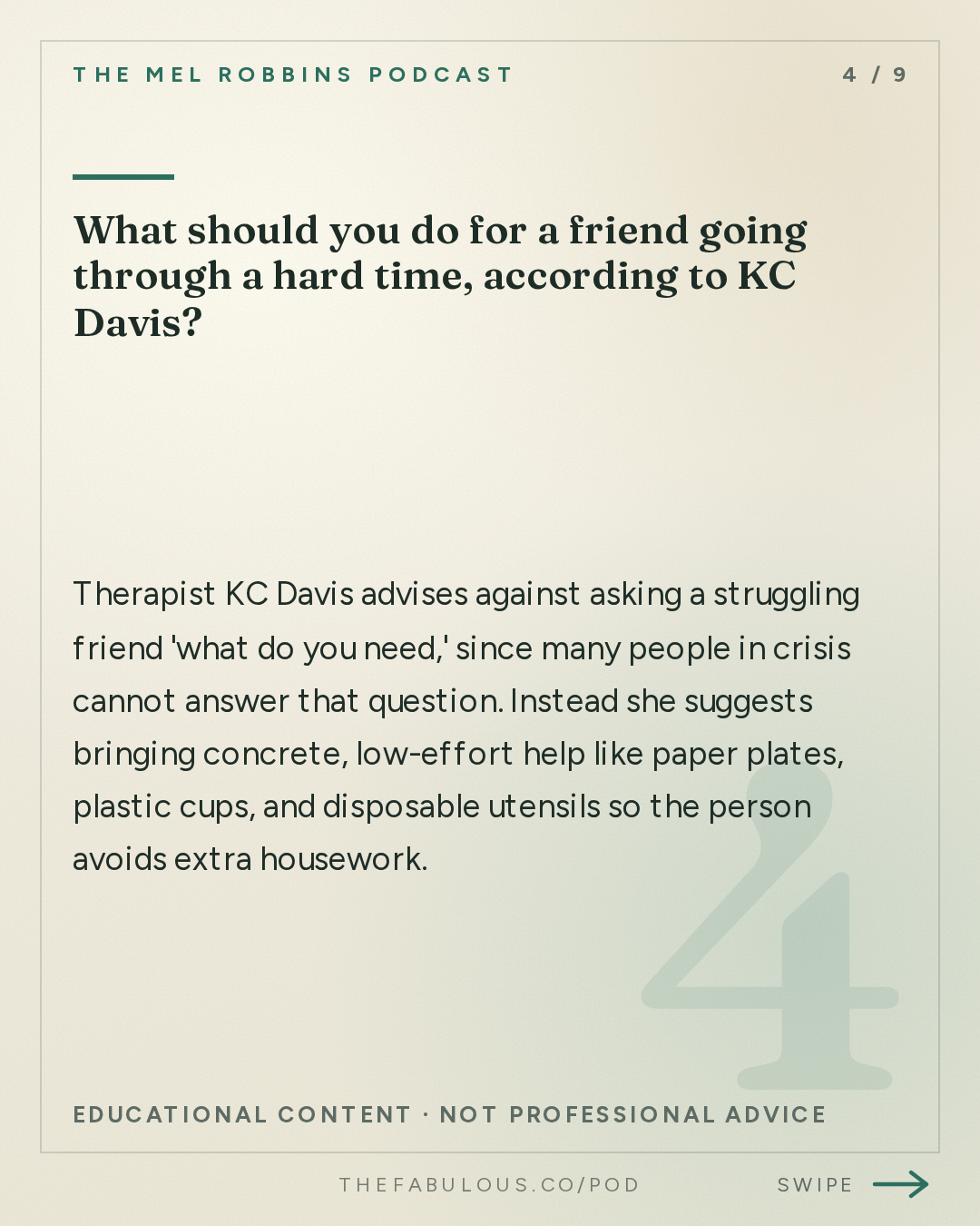 What should you do for a friend going through a hard time, according to KC Davis? — The Mel Robbins Podcast: This One Skill Makes Every Relationship Better