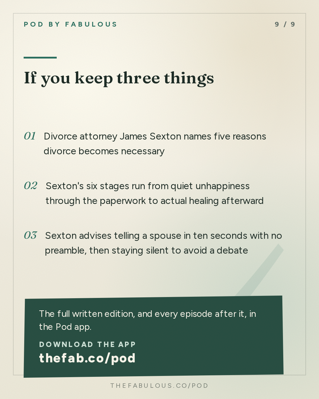 If you keep three things — The Mel Robbins Podcast: The Ultimate Guide to Divorce (For You & The People You Love)