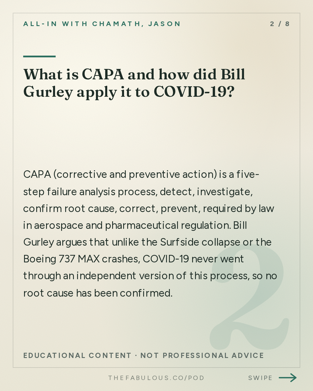 What is CAPA and how did Bill Gurley apply it to COVID-19? — All-In with Chamath, Jason, Sacks & Friedberg: Bill Gurley: Searching for Feynman