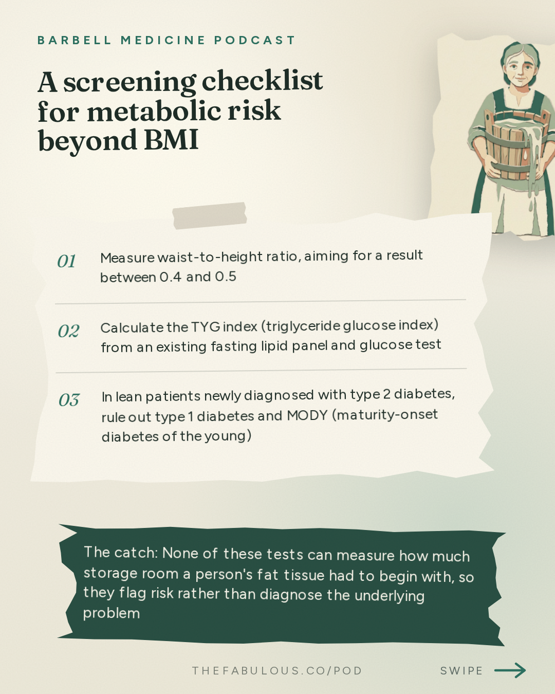 A screening checklist for metabolic risk beyond BMI — Barbell Medicine Podcast: Your Fat Has a Storage Limit