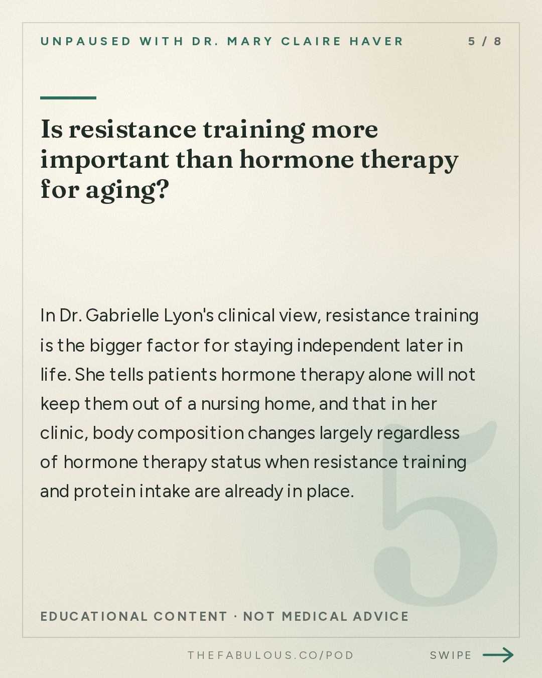Is resistance training more important than hormone therapy for aging? — unPAUSED with Dr. Mary Claire Haver: Building Muscle in Menopause: Protein, Creatine and Strength Training with Dr. Gabrielle Lyon