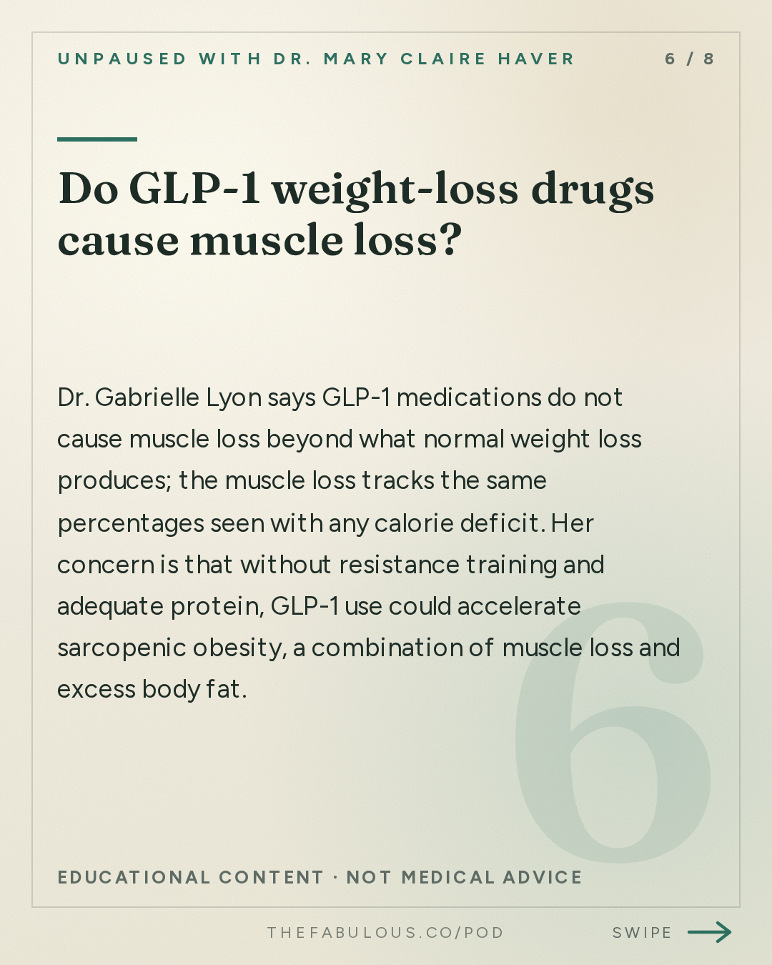 Do GLP-1 weight-loss drugs cause muscle loss? — unPAUSED with Dr. Mary Claire Haver: Building Muscle in Menopause: Protein, Creatine and Strength Training with Dr. Gabrielle Lyon