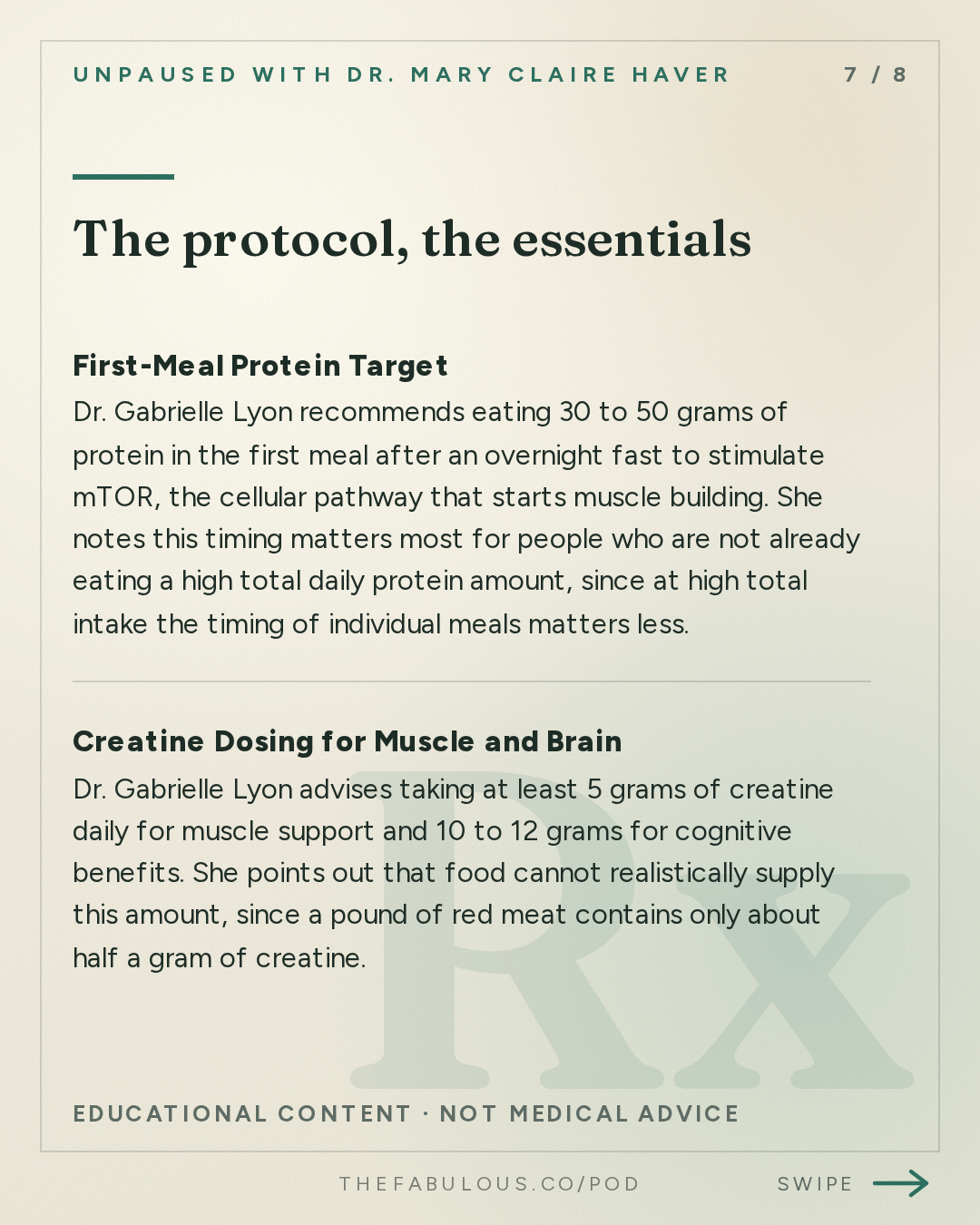 The protocol, the essentials — unPAUSED with Dr. Mary Claire Haver: Building Muscle in Menopause: Protein, Creatine and Strength Training with Dr. Gabrielle Lyon