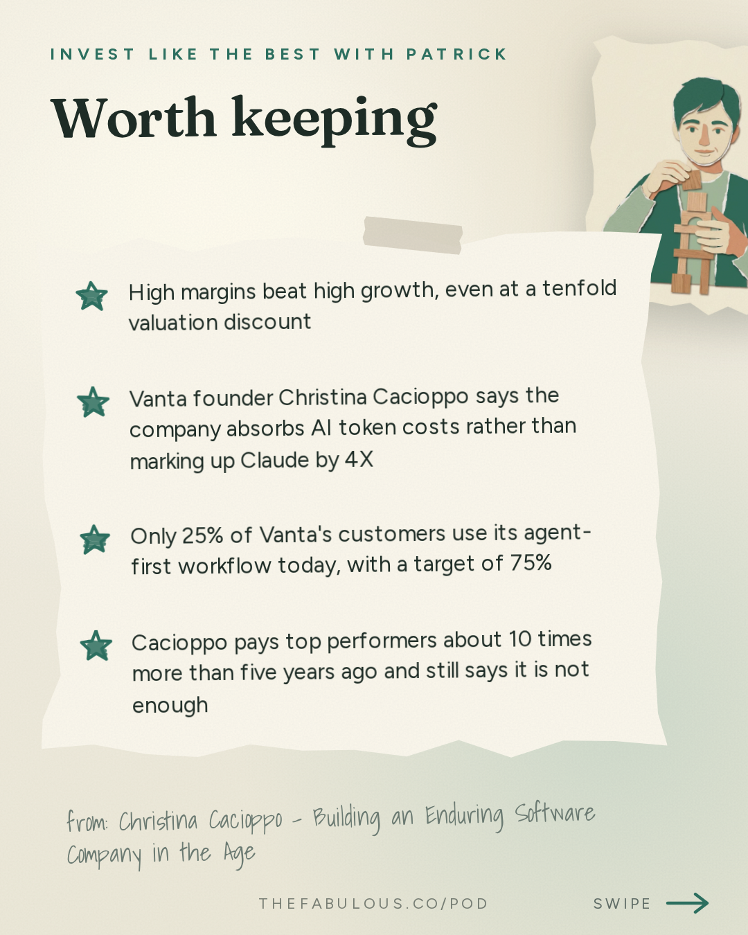 Worth keeping — Invest Like the Best with Patrick O'Shaughnessy: Christina Cacioppo - Building an Enduring Software Company in the Age of AI - [Invest Like the Best, EP.496]
