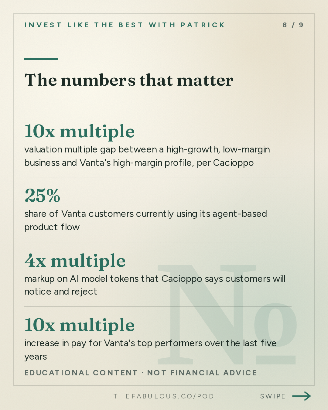 The numbers that matter — Invest Like the Best with Patrick O'Shaughnessy: Christina Cacioppo - Building an Enduring Software Company in the Age of AI - [Invest Like the Best, EP.496]