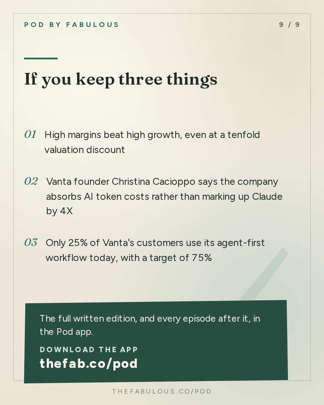 If you keep three things — Invest Like the Best with Patrick O'Shaughnessy: Christina Cacioppo - Building an Enduring Software Company in the Age of AI - [Invest Like the Best, EP.496]
