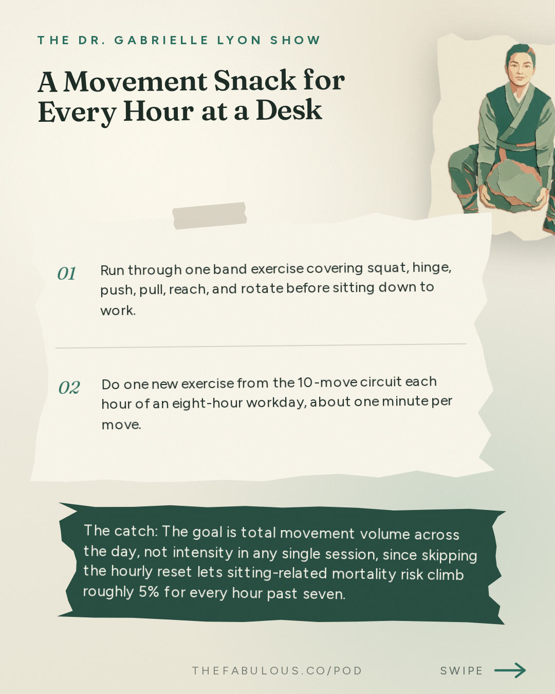 A Movement Snack for Every Hour at a Desk — The Dr. Gabrielle Lyon Show: Dr. JJ Thomas: Pain Is an Alarm. Why Your Injury Keeps Coming Back and How To Fix It