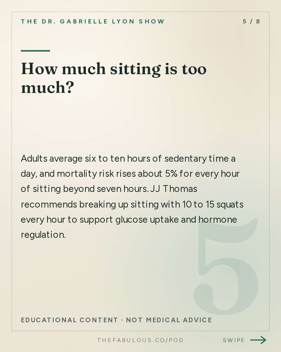 How much sitting is too much? — The Dr. Gabrielle Lyon Show: Dr. JJ Thomas: Pain Is an Alarm. Why Your Injury Keeps Coming Back and How To Fix It