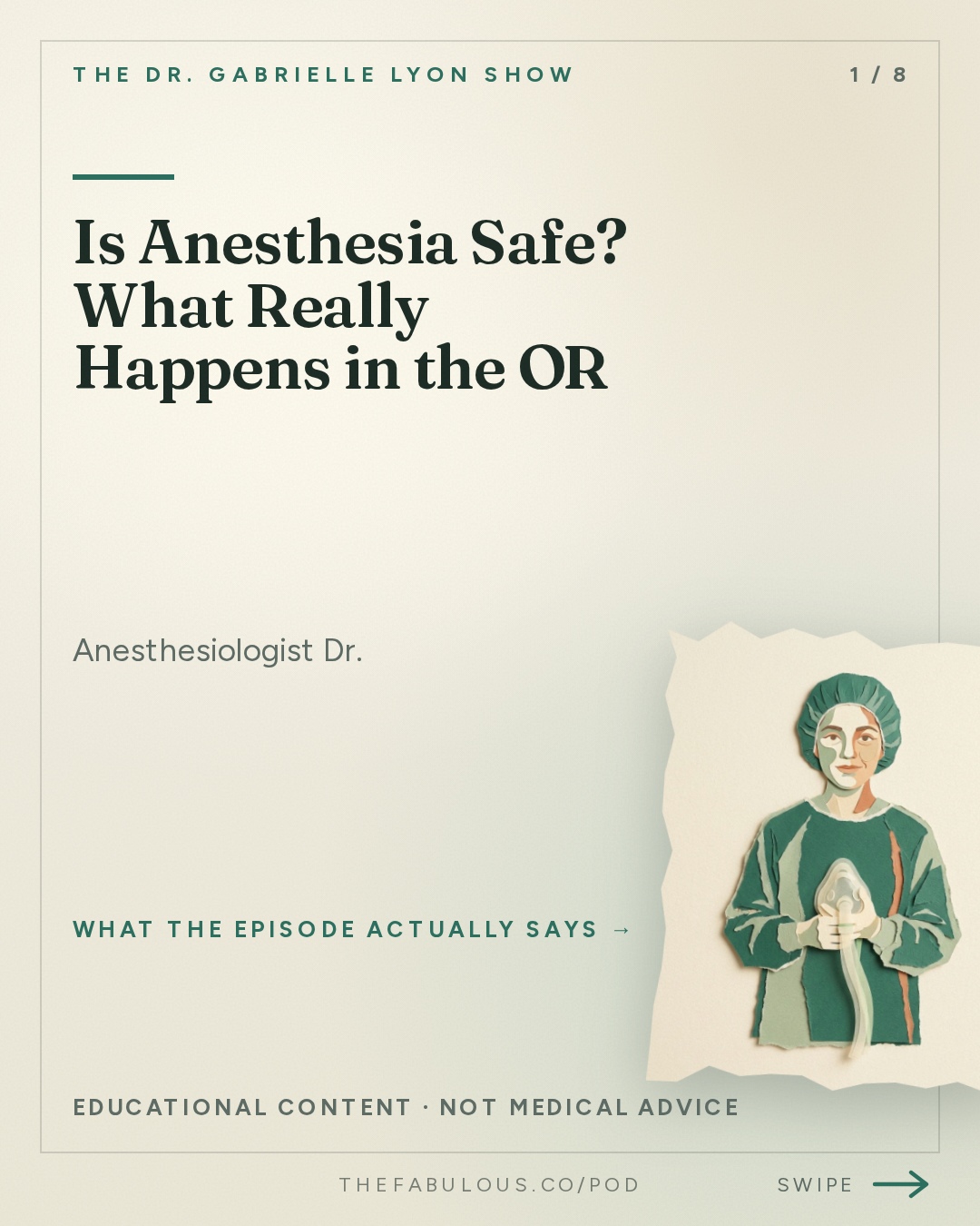 Is Anesthesia Safe? What Really Happens in the OR — The Dr. Gabrielle Lyon Show: Dr. Tiffany Moon: Is Anesthesia Safe? What Patients Fear vs. What Actually Happens