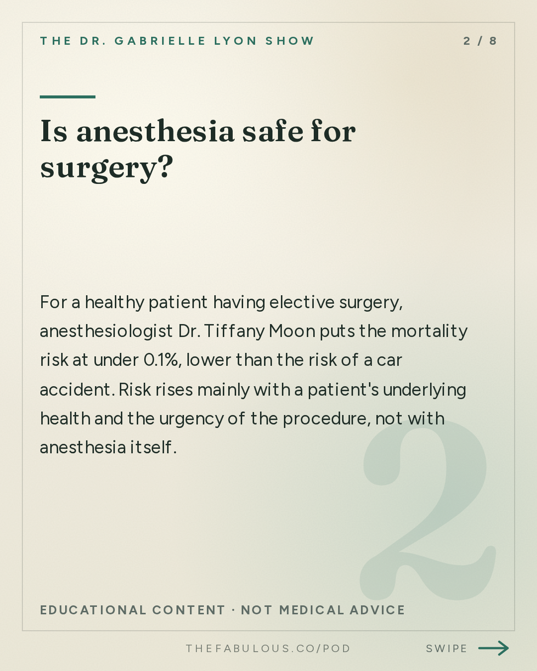 Is anesthesia safe for surgery? — The Dr. Gabrielle Lyon Show: Dr. Tiffany Moon: Is Anesthesia Safe? What Patients Fear vs. What Actually Happens