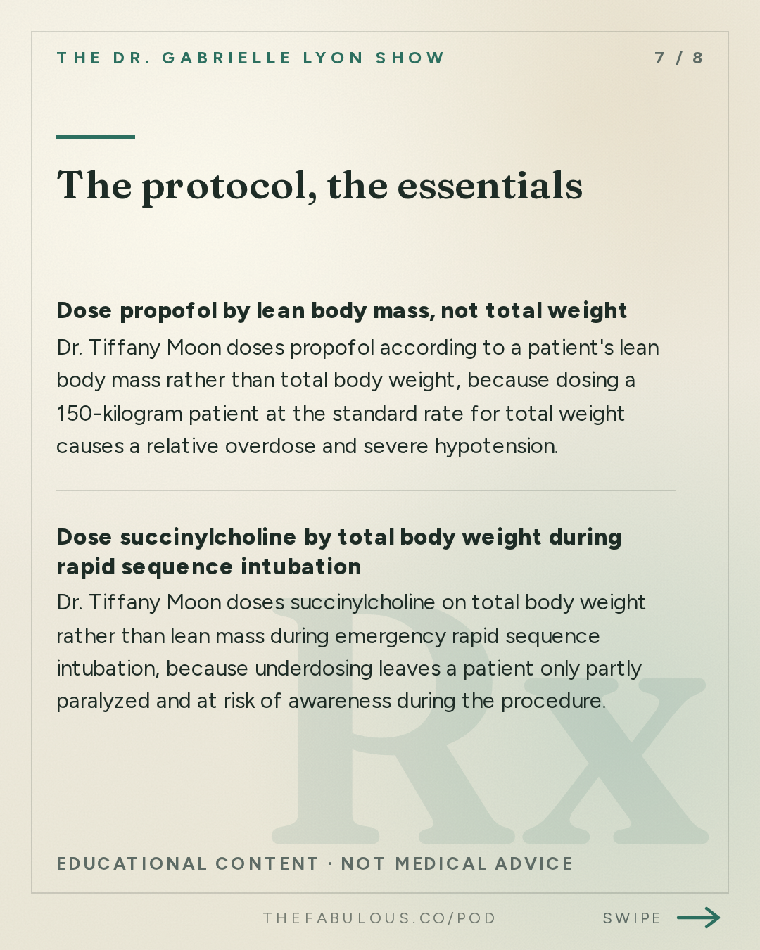 The protocol, the essentials — The Dr. Gabrielle Lyon Show: Dr. Tiffany Moon: Is Anesthesia Safe? What Patients Fear vs. What Actually Happens