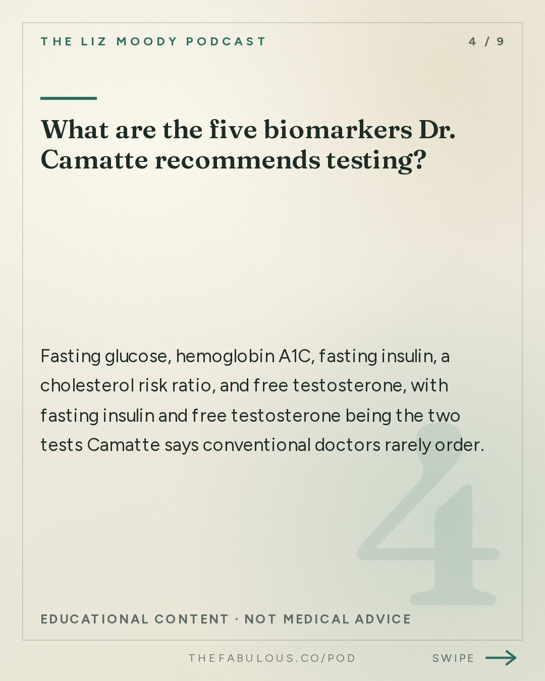 What are the five biomarkers Dr. Camatte recommends testing? — The Liz Moody Podcast: Should Everyone Be On GLP-1s? + Other Longevity Secrets Your Doctor Won't Tell You