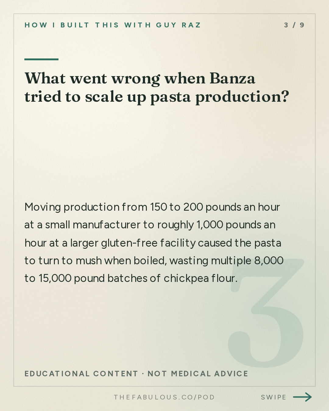 What went wrong when Banza tried to scale up pasta production? — How I Built This with Guy Raz: Banza: Brian Rudolph. The Chickpea Pasta That Nearly Turned to Mush