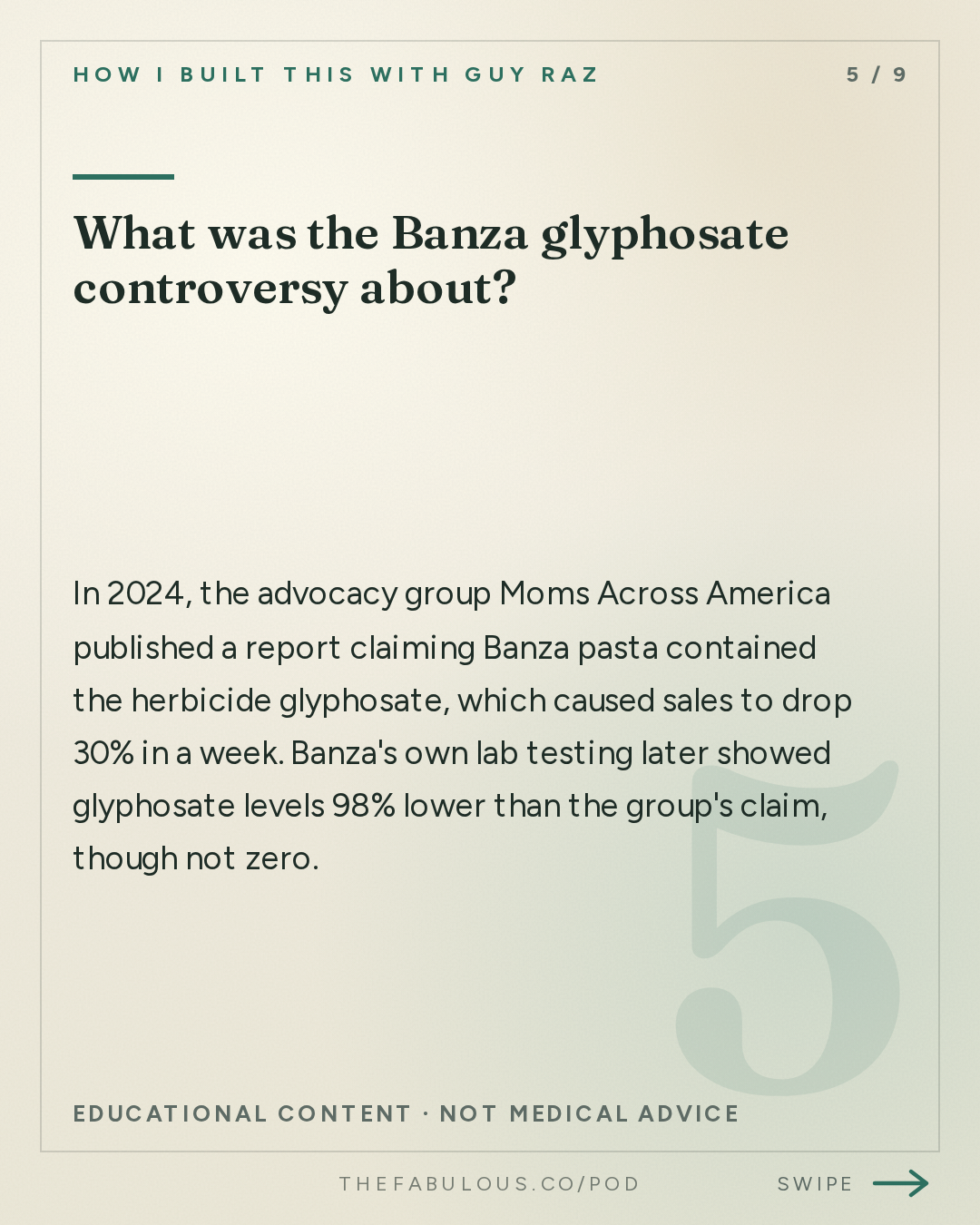 What was the Banza glyphosate controversy about? — How I Built This with Guy Raz: Banza: Brian Rudolph. The Chickpea Pasta That Nearly Turned to Mush