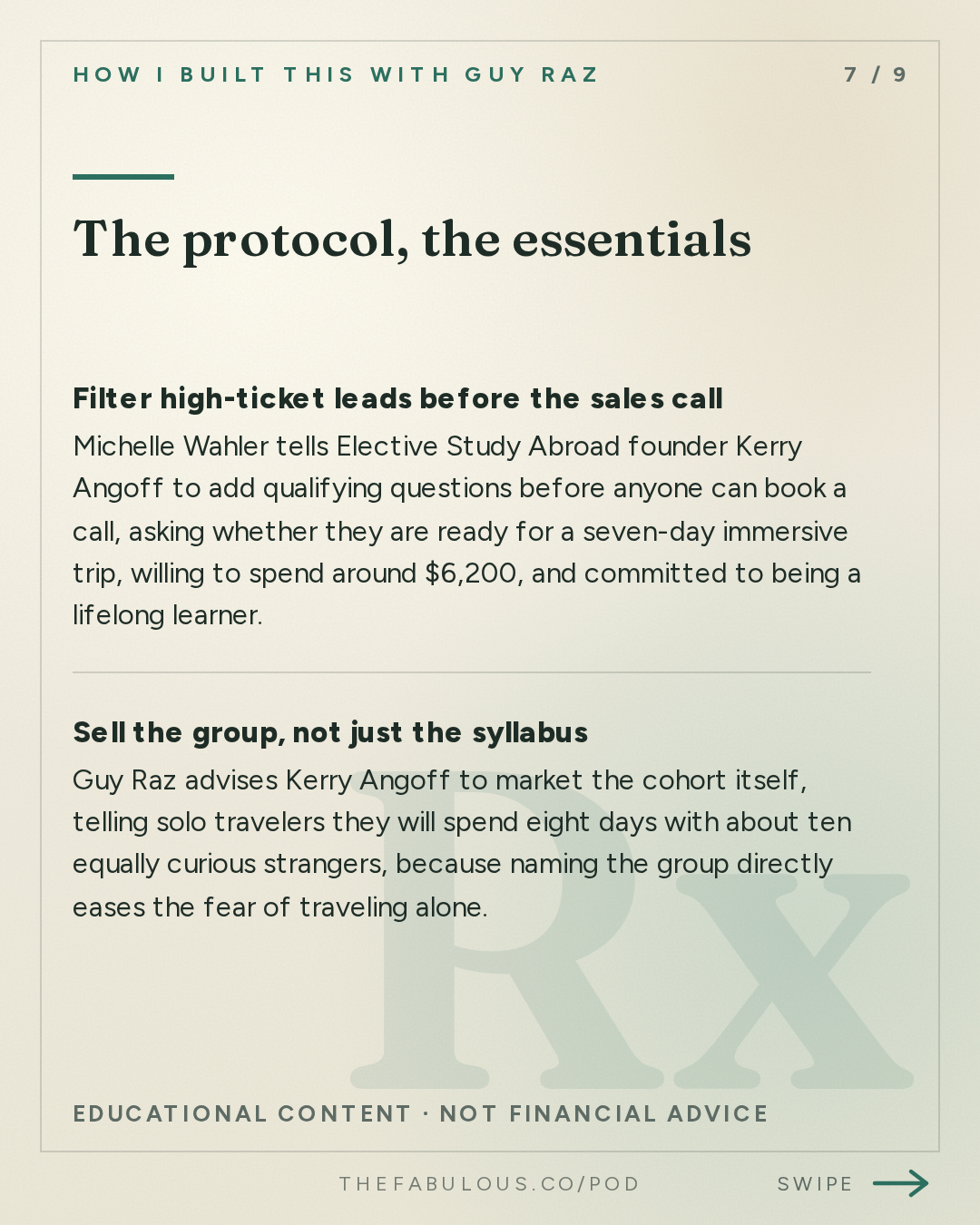 The protocol, the essentials — How I Built This with Guy Raz: Advice Line with Michelle Wahler of Beyond Yoga