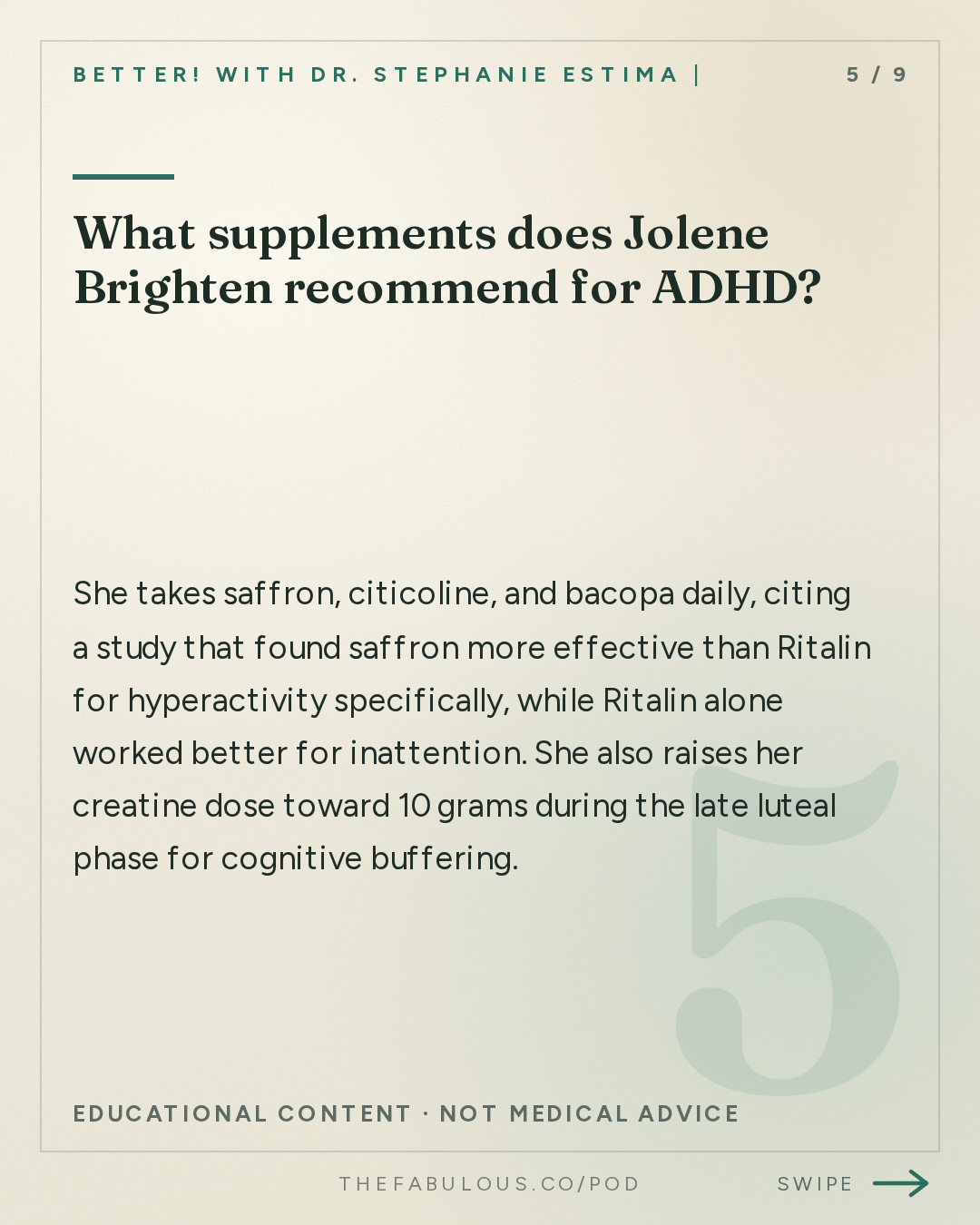 What supplements does Jolene Brighten recommend for ADHD? — BETTER! with Dr. Stephanie Estima | Strength, Body Composition & Perimenopause: Perimenopause Doesn't Cause ADHD, It Unmasks It: Reclaim Your Brain with Dr. Jolene Brighten