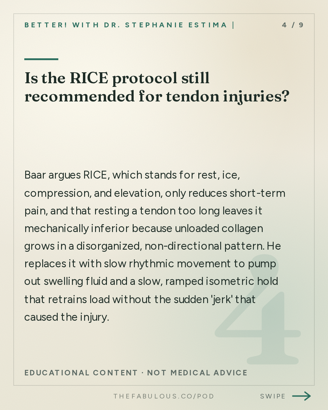 Is the RICE protocol still recommended for tendon injuries? — BETTER! with Dr. Stephanie Estima | Strength, Body Composition & Perimenopause: Why Your Tendons Get Injured in Perimenopause (and How to Reverse It) with Dr. Keith Baar