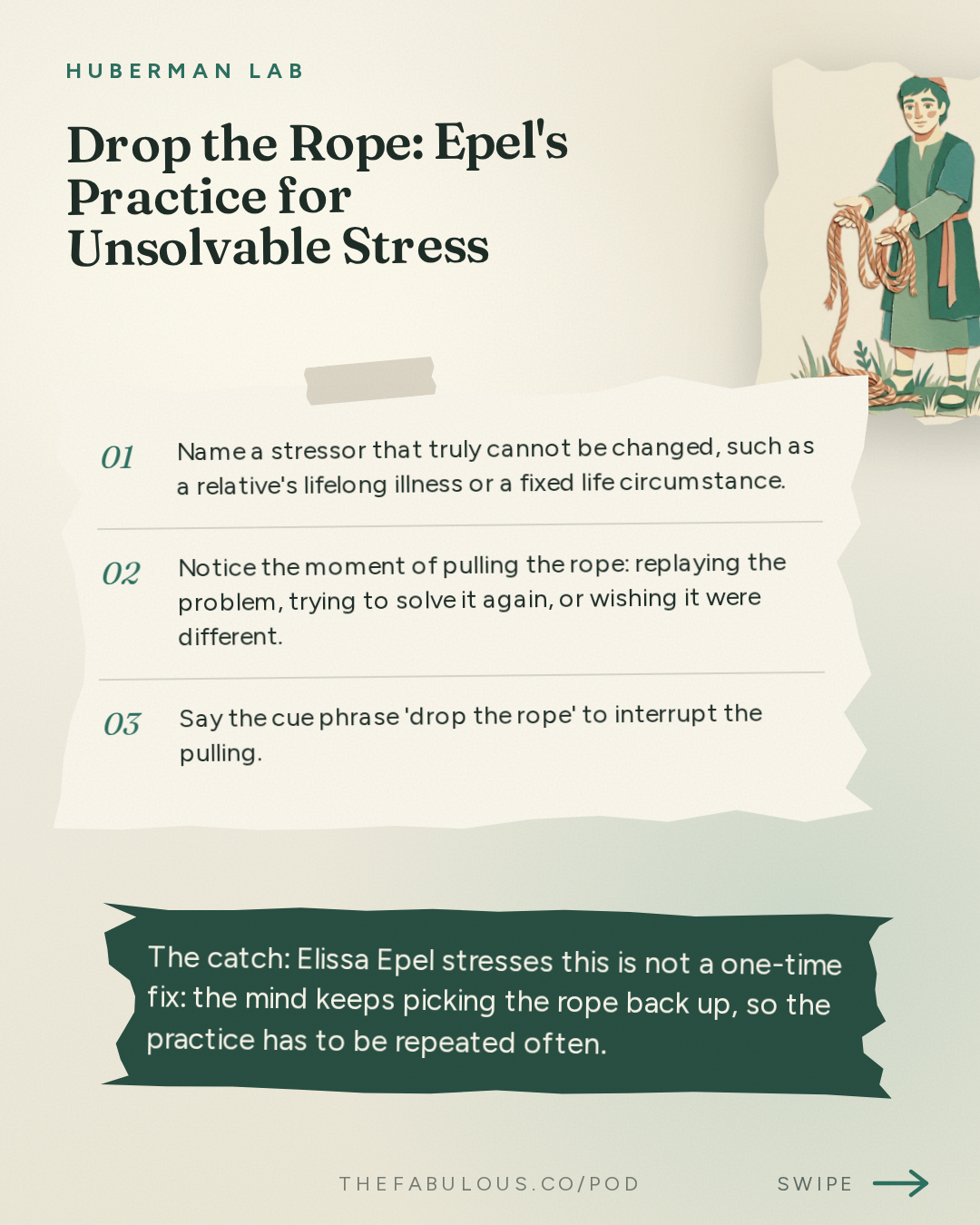 Drop the Rope: Epel's Practice for Unsolvable Stress — Huberman Lab: Essentials: Manage Stress & Build Resilience | Dr. Elissa Epel