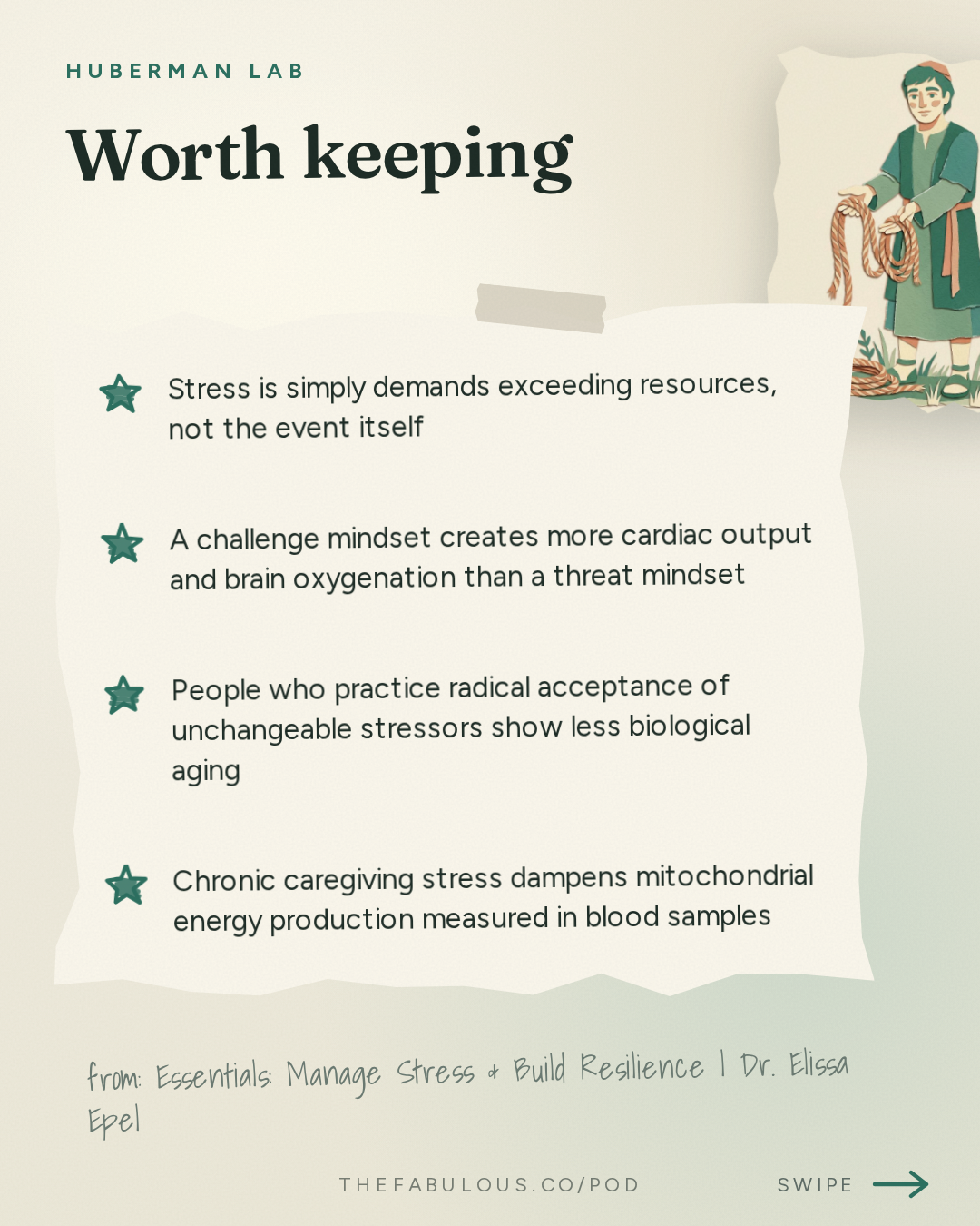 Worth keeping — Huberman Lab: Essentials: Manage Stress & Build Resilience | Dr. Elissa Epel