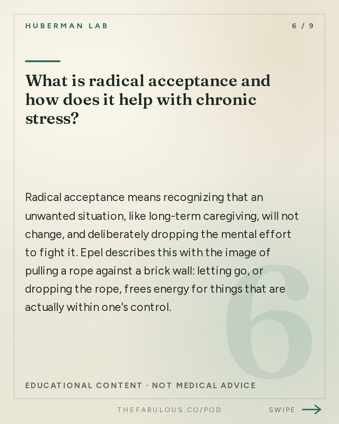 What is radical acceptance and how does it help with chronic stress? — Huberman Lab: Essentials: Manage Stress & Build Resilience | Dr. Elissa Epel