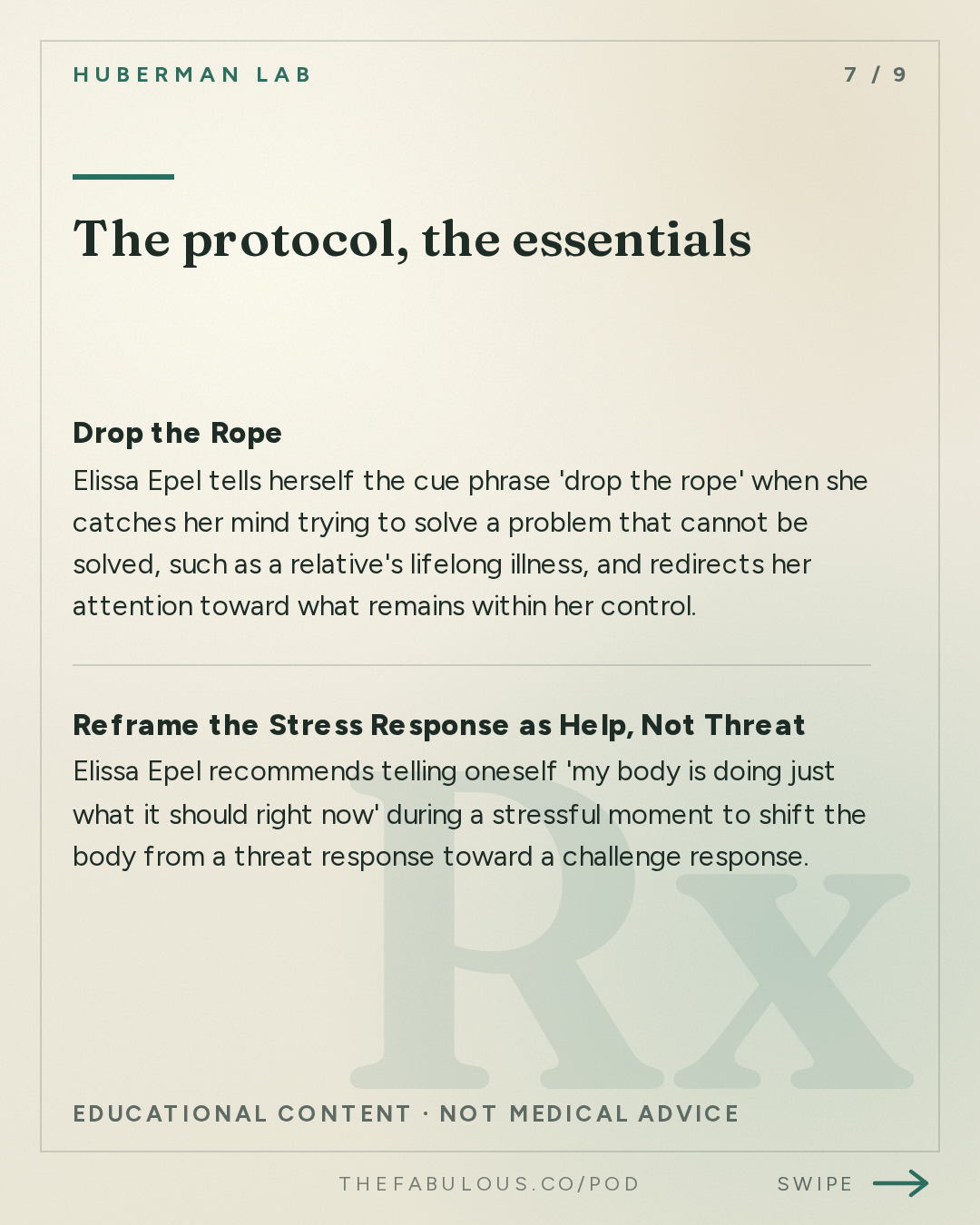 The protocol, the essentials — Huberman Lab: Essentials: Manage Stress & Build Resilience | Dr. Elissa Epel