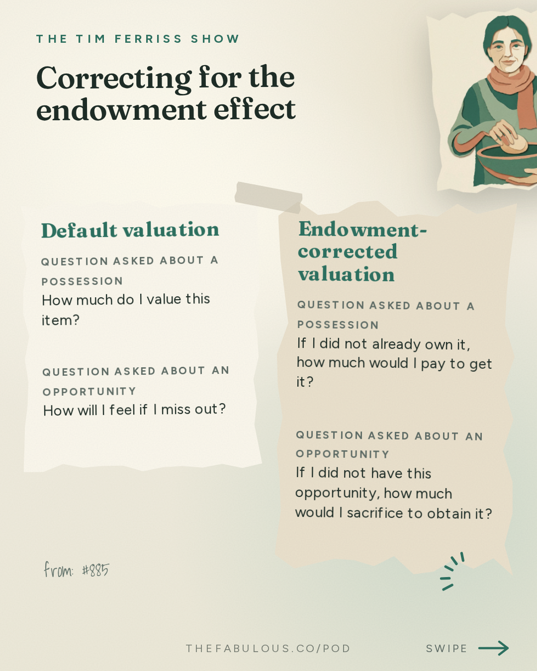 Correcting for the endowment effect — The Tim Ferriss Show: #885: How to Simplify Your Life — Tips from Oliver Burkeman, Chip Conley, Elizabeth Gilbert, and More