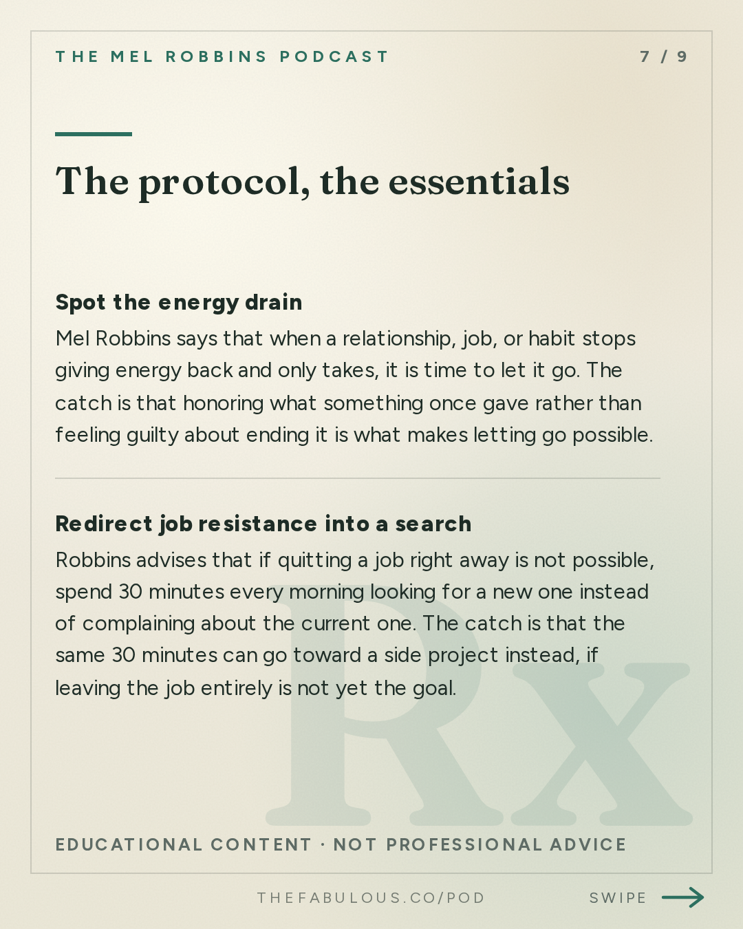 The protocol, the essentials — The Mel Robbins Podcast: How to Let Go of What No Longer Serves You