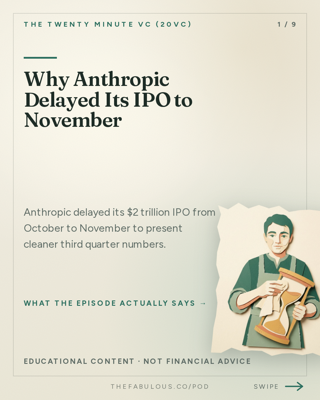 Why Anthropic Delayed Its IPO to November — The Twenty Minute VC (20VC): Venture Capital | Startup Funding | The Pitch: 20VC: Meta's Muse Hits No. 1. ChatGPT Finally Has a Rival | Menlo Sounds the AI Bubble Alarm | Factory Triples Its Valuation to $5 Billion | Keith Rabois vs Airwallex: Who is Right? | Crusoe's $3.9 Billion Round. Is the Data Centre Trade Overheating?